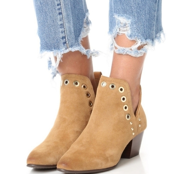 Sam Edelman Womens Rubin Grommet  Ankle Booties Western Boho shoes sz 8M - Picture 1 of 14